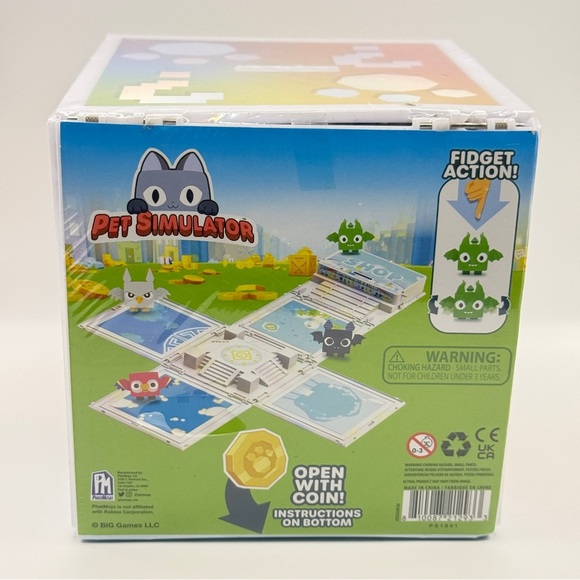 Pet Simulator Lucky Block Playset Interactive Fidget Toy with 4 Pets & Coin - Picture 2 of 6